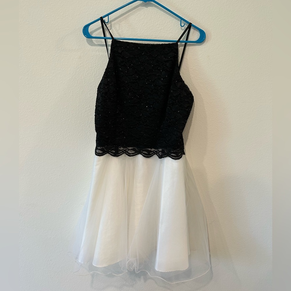 Black and white formal dress
